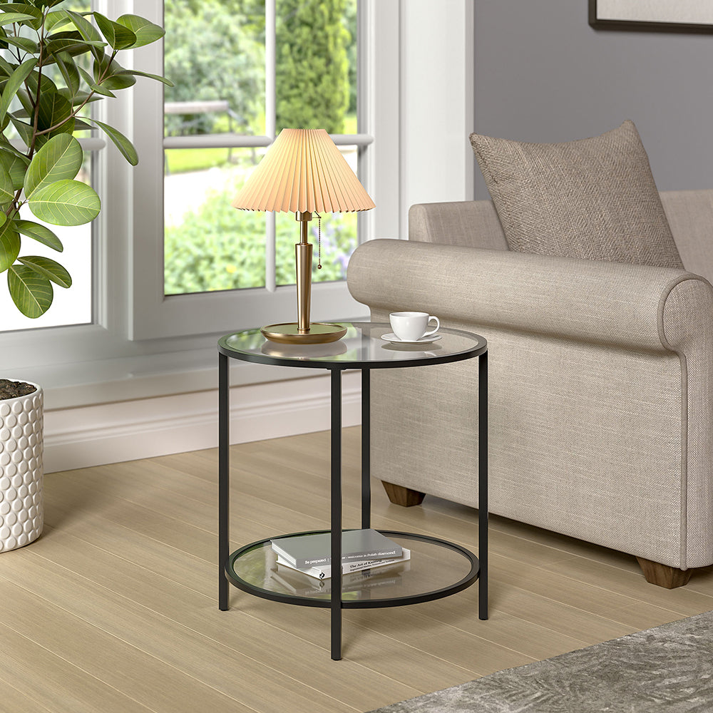 Round Tempered Glass Side Table