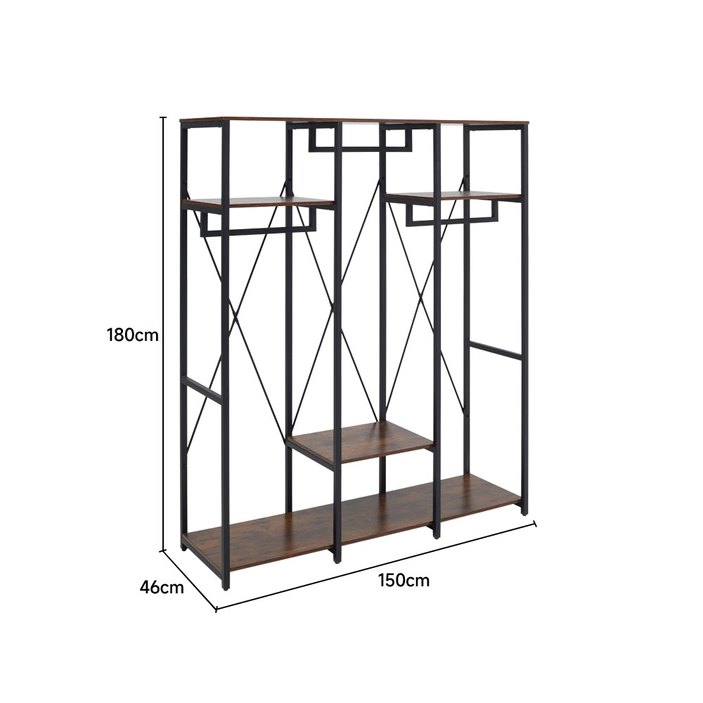 New Freestanding Clothing Rack with Storage Shelves
