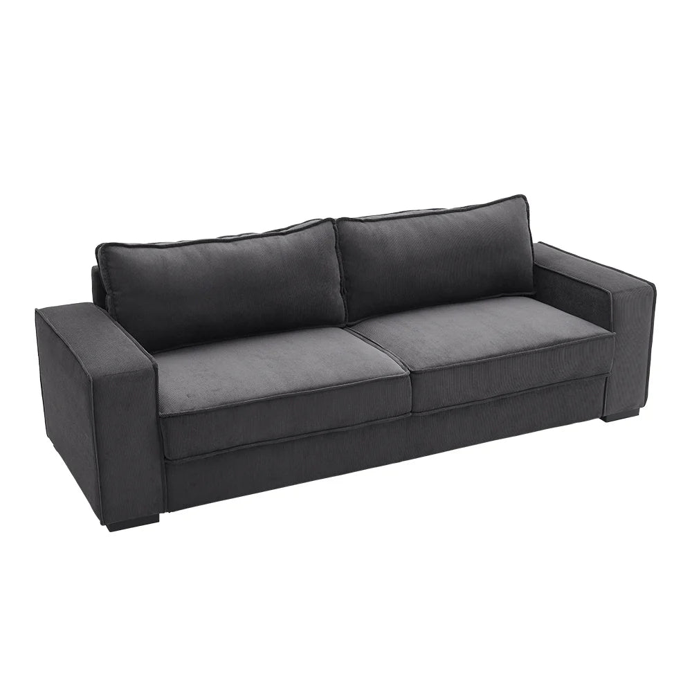 3 Seater Corduroy Upholstered Sofa Couch