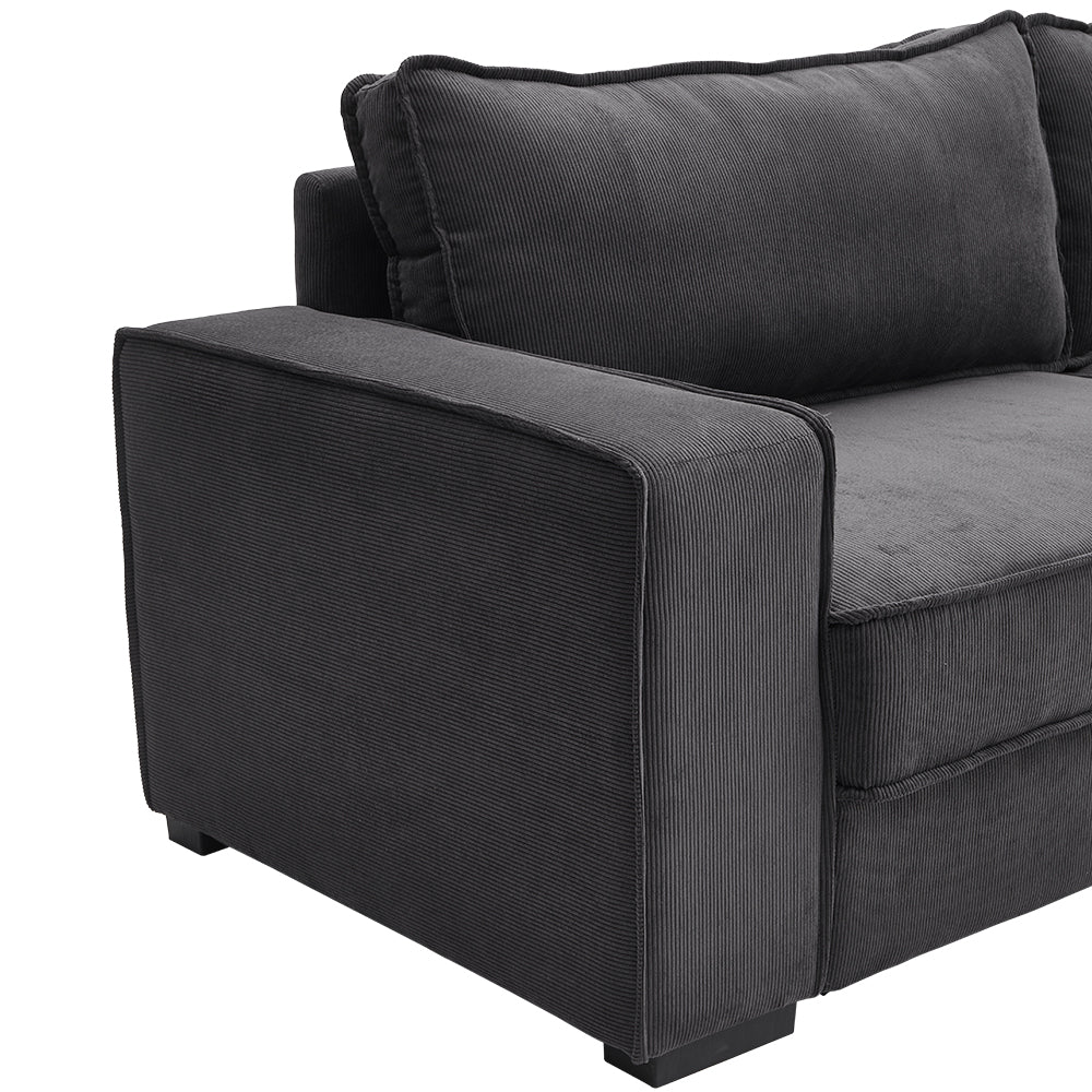 3 Seater Corduroy Upholstered Sofa Couch