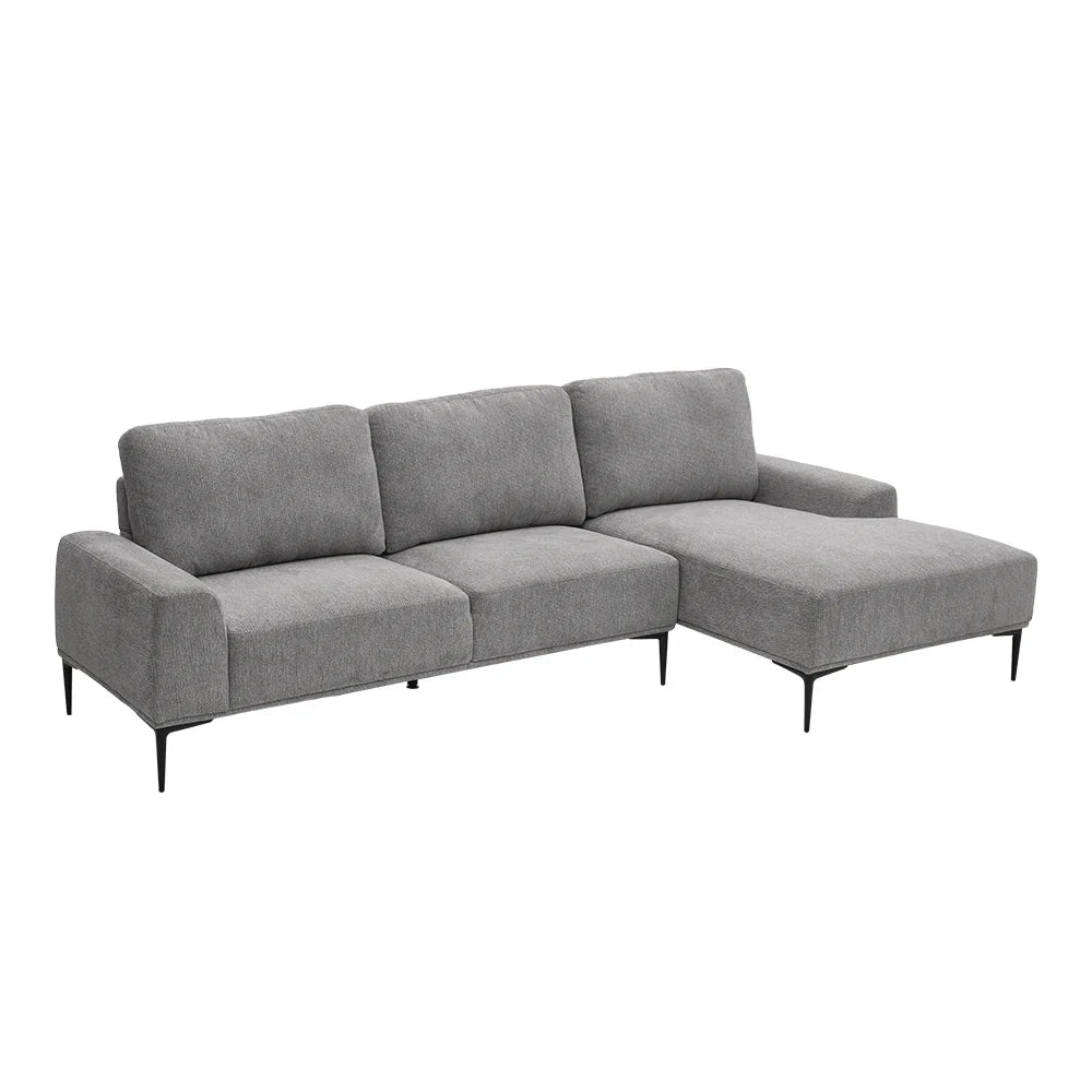 New Light Grey L-Shape 3-Seater Sleeper Sofa Couch