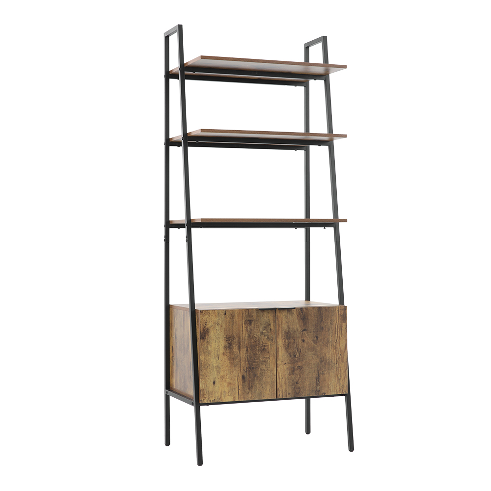 New Rustic Brown Industrial Style Wooden Bookshelf