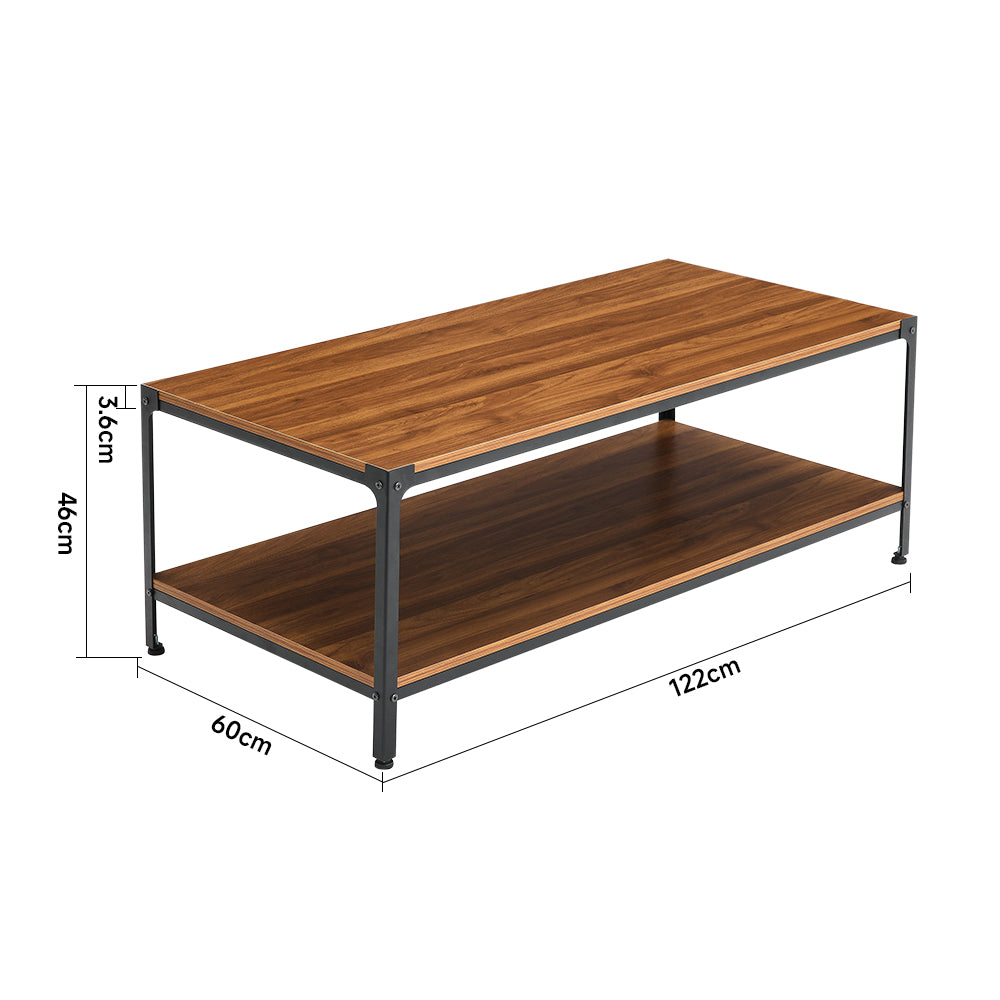 2-Tier Walnut Finish Coffee Table