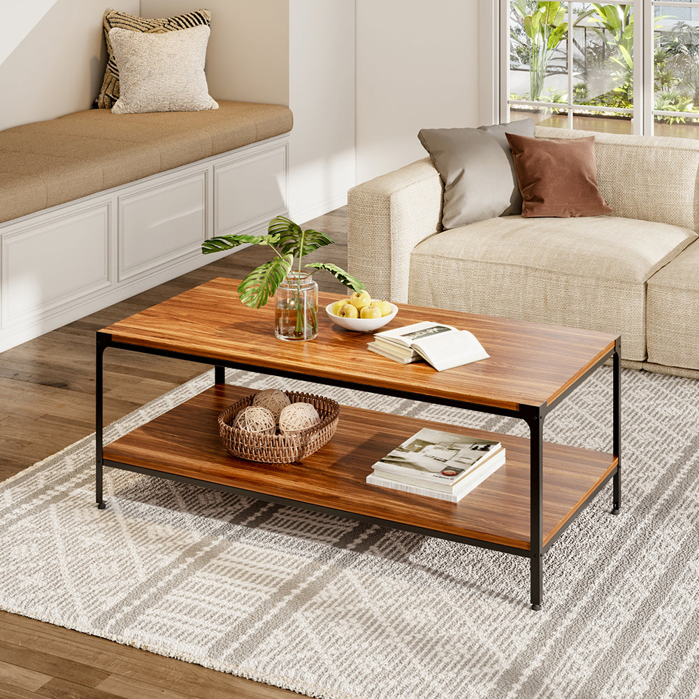 2-Tier Walnut Finish Coffee Table