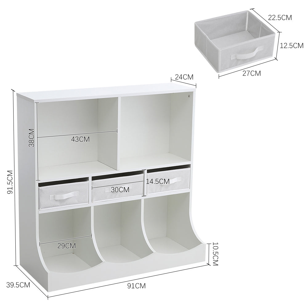 New 3 Tier Open Style Storage Cabinet White