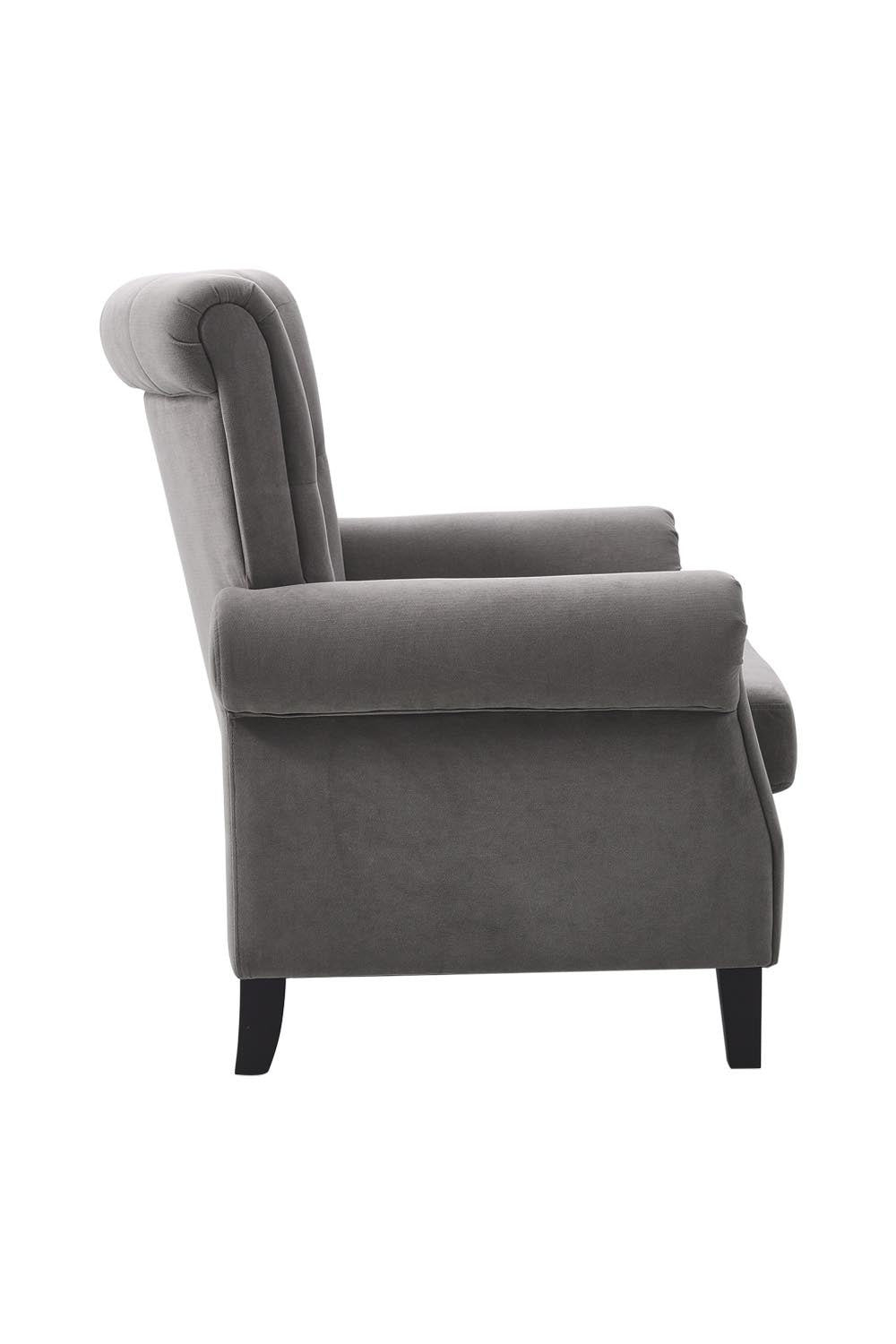 New Tufted Upholstered Wingback Armchair Grey