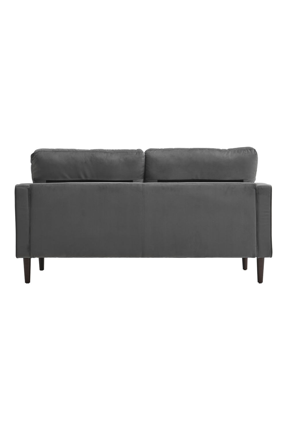 NEW Grey 2-Seat Velvet Sofa with Bolster Pillows