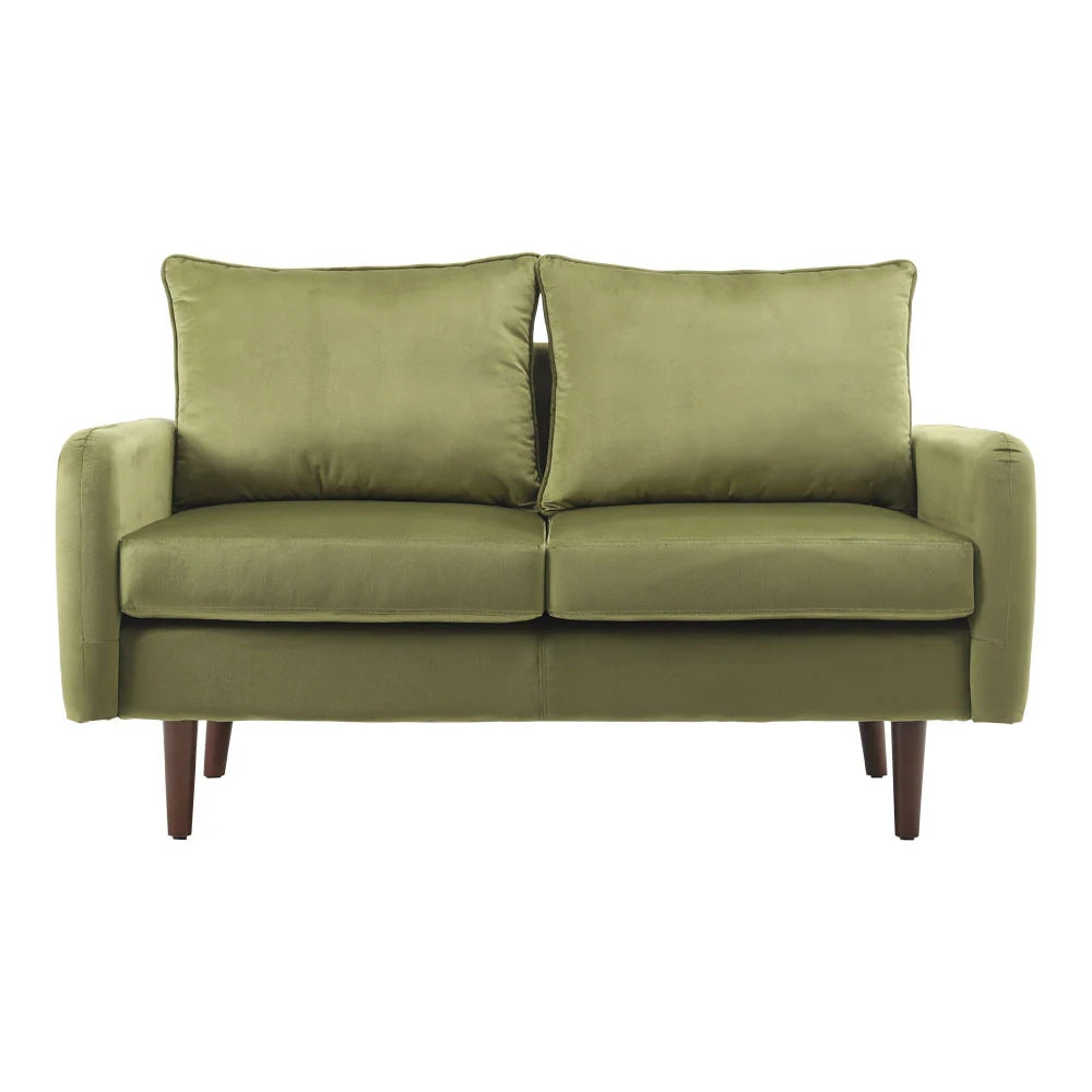 Green 2-Seater Velvet Upholstered Sofa for Living Room