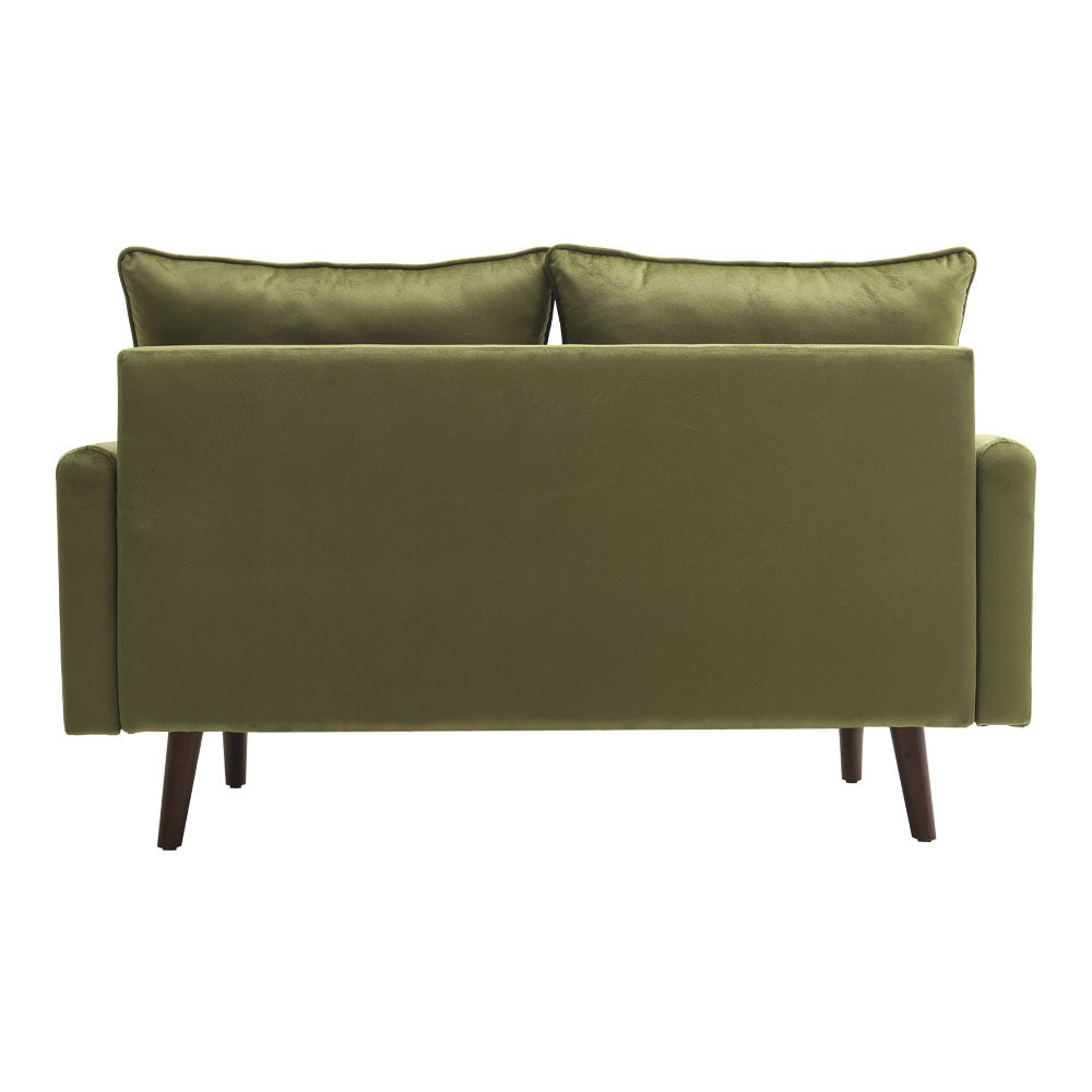 Green 2-Seater Velvet Upholstered Sofa for Living Room