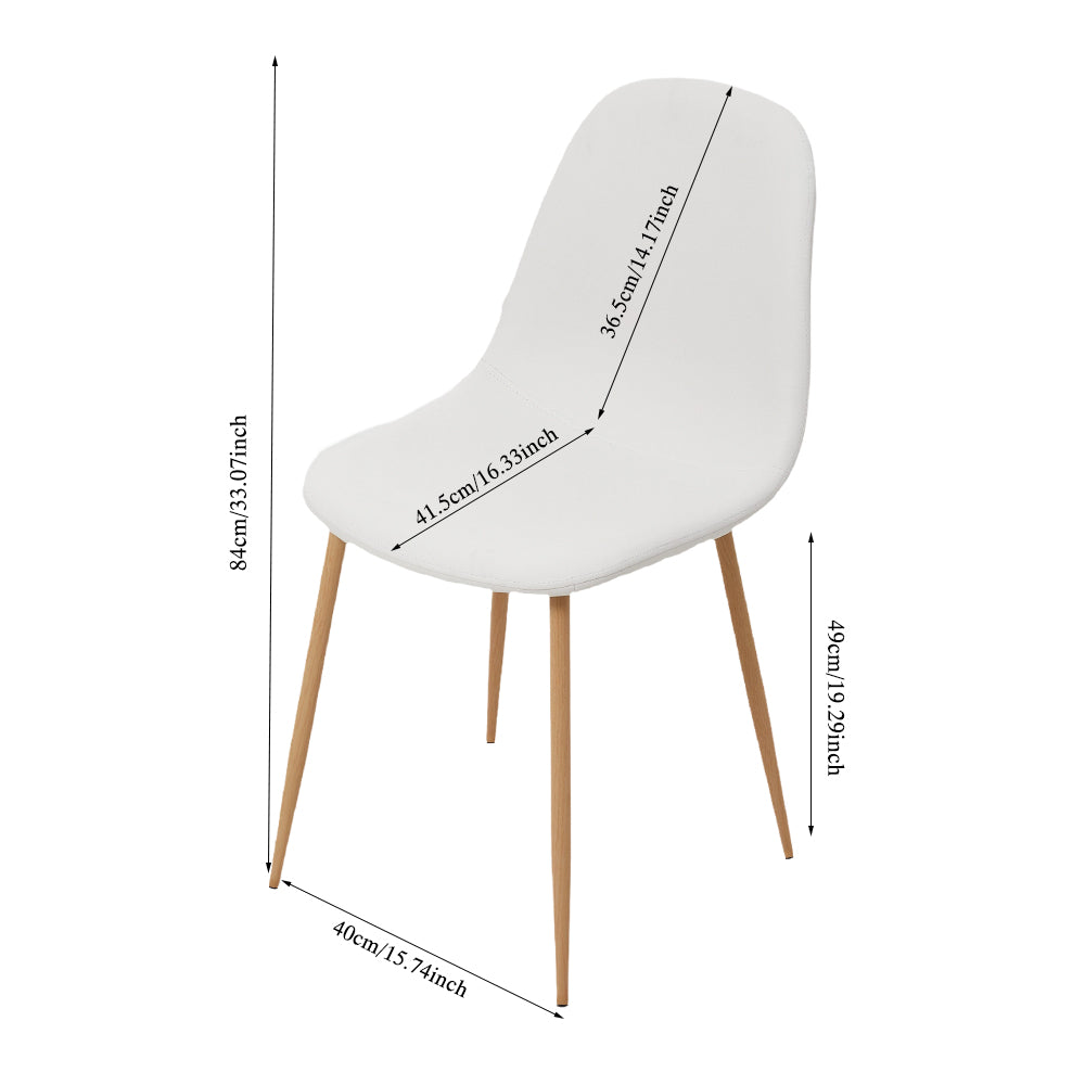 New White PU Leather Dining Chair 1PC