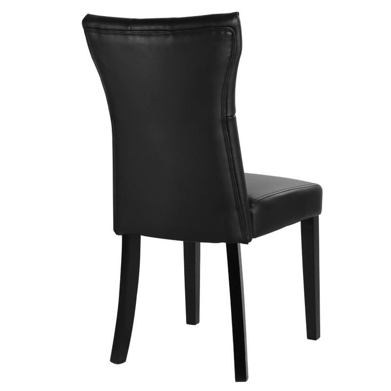 New Black Leather High Backrest Dining Chairs 1PC