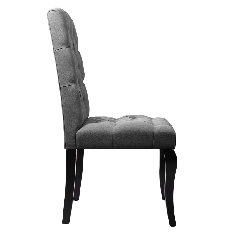 Tufted Linen Upholstered Side Chair for Living Dining Room 1PC
