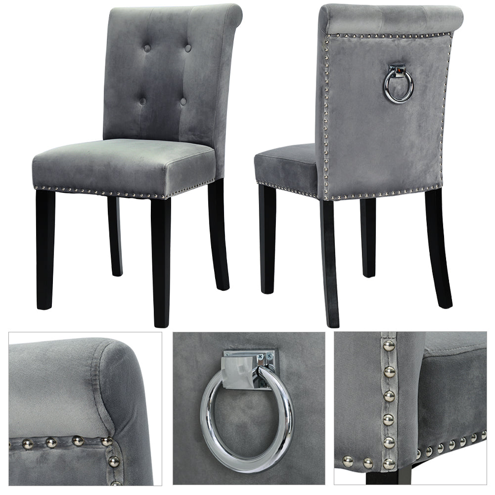 New Tufted Velvet Chair Dining Chair with Nailhead Trim 1PC