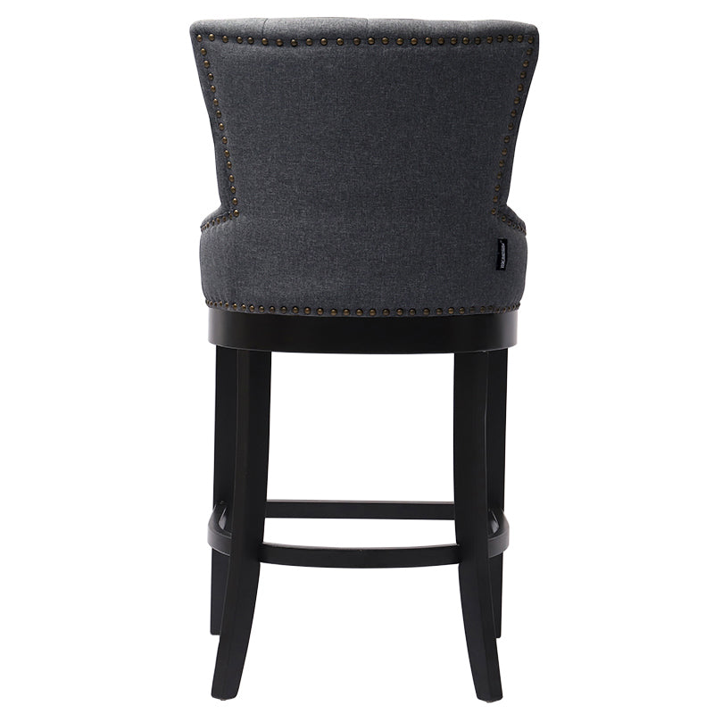 Dary Grey Linen Fabric Tufted Fabric Bar Stool 1PC