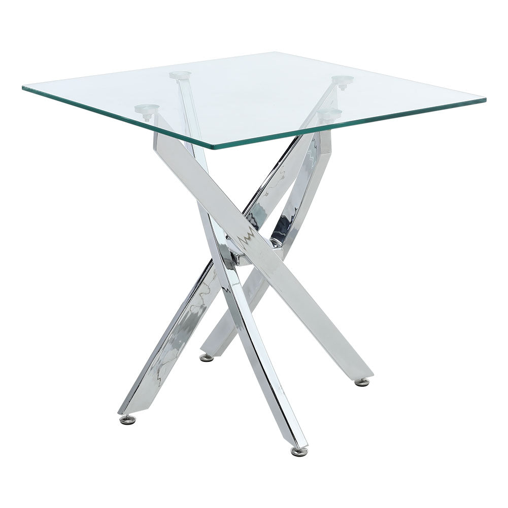 Modern and Futuristic Clear Glass Top Coffee End Table