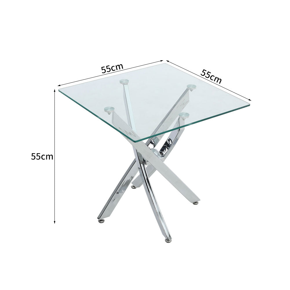 Modern and Futuristic Clear Glass Top Coffee End Table