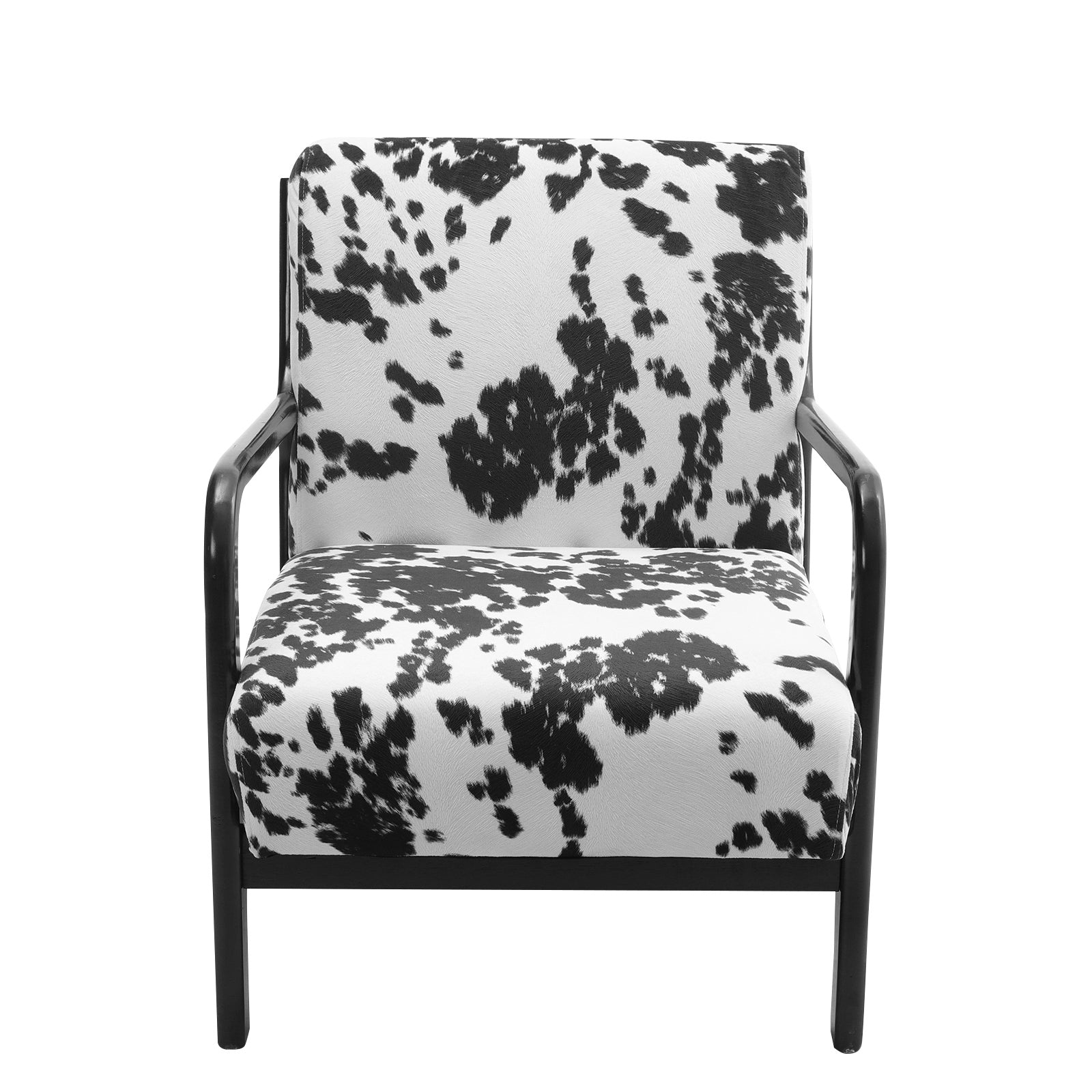 New Cow Print Velvet Upholstered Armchair