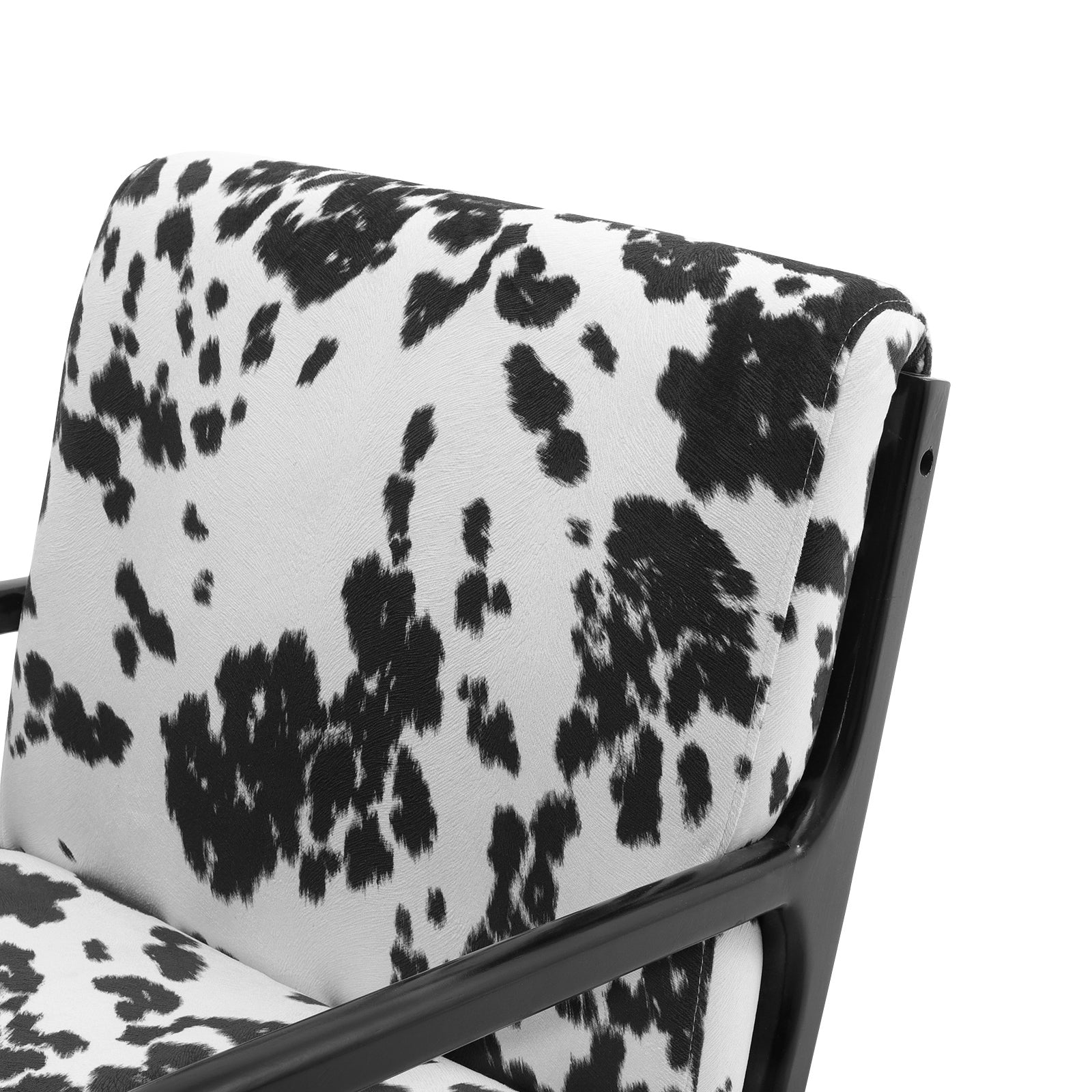 New Cow Print Velvet Upholstered Armchair