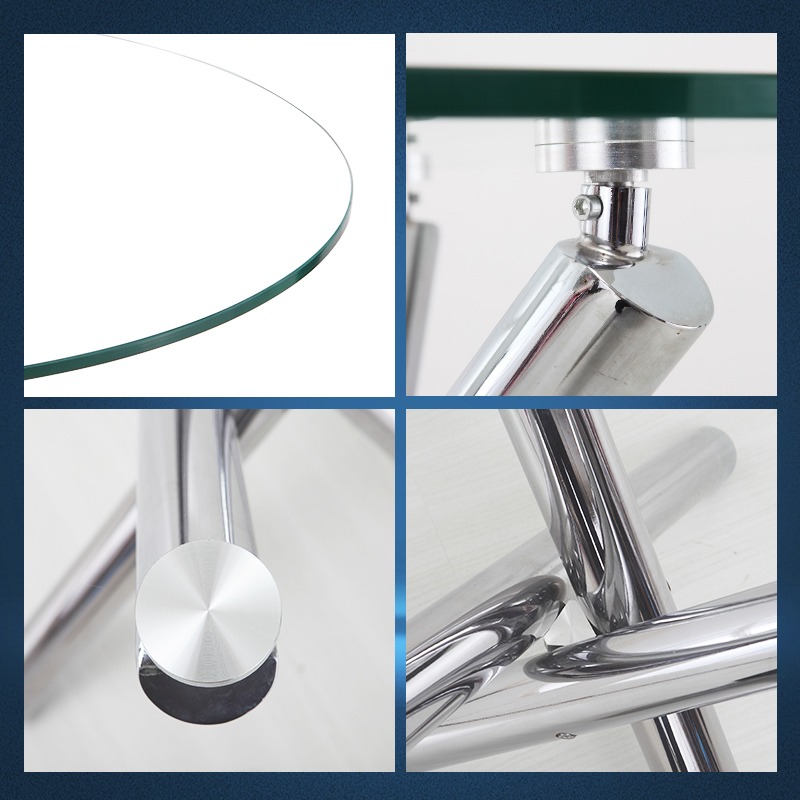 New Tempered Glass Crossover Round Dining Table