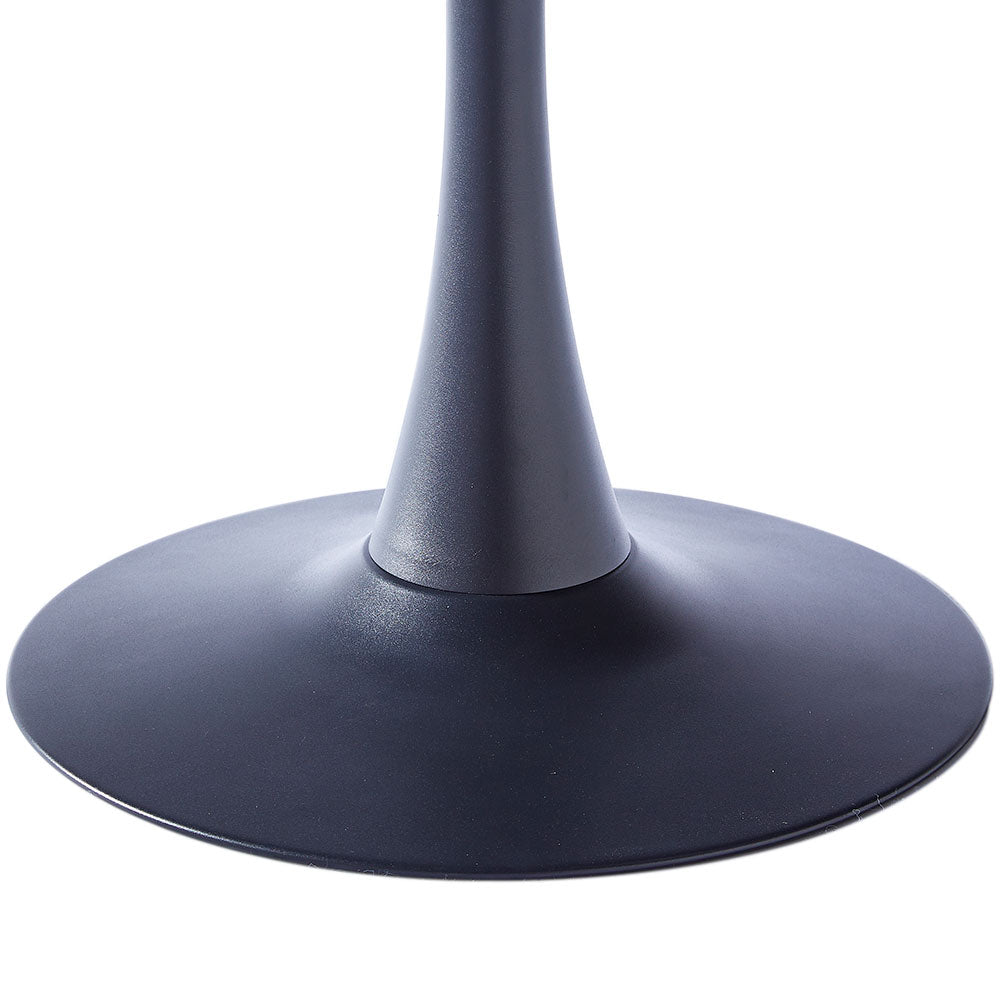 Black Modern Round Wooden Table with Metallic Base