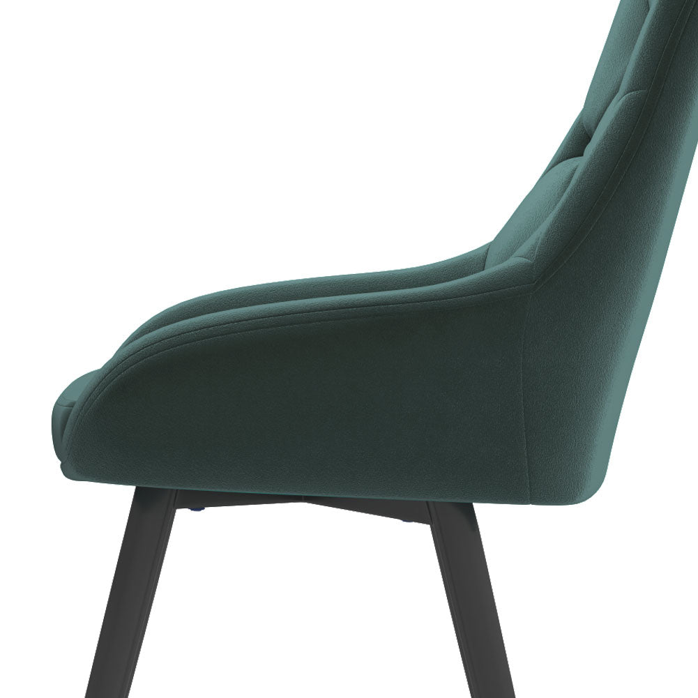 New Velvet Metal Legs Button Upholstered Dining Chair