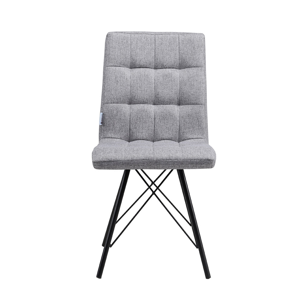 Dining Chair Light Grey Linen Fabric 1PC