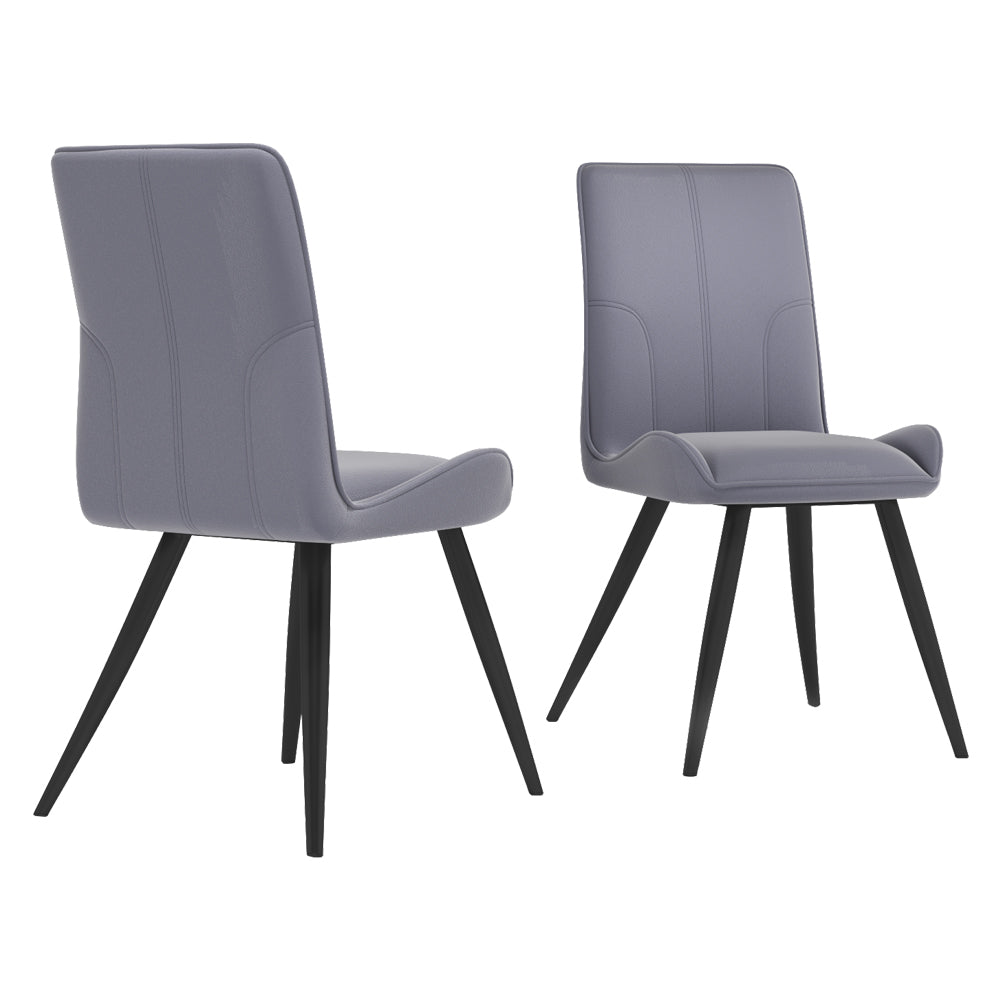 Modern Grey Velvet Upholstered Dining Chair 1PC