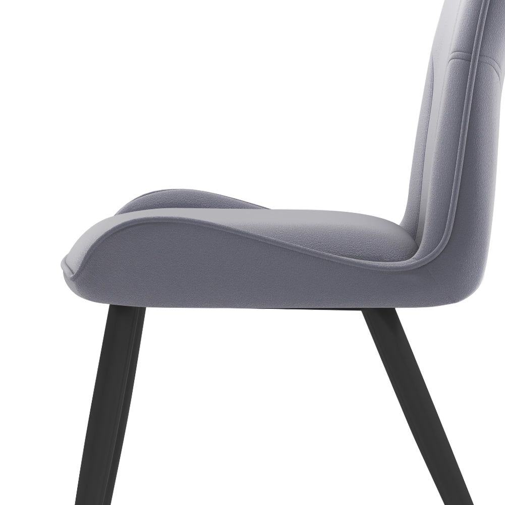 Modern Grey Velvet Upholstered Dining Chair 1PC