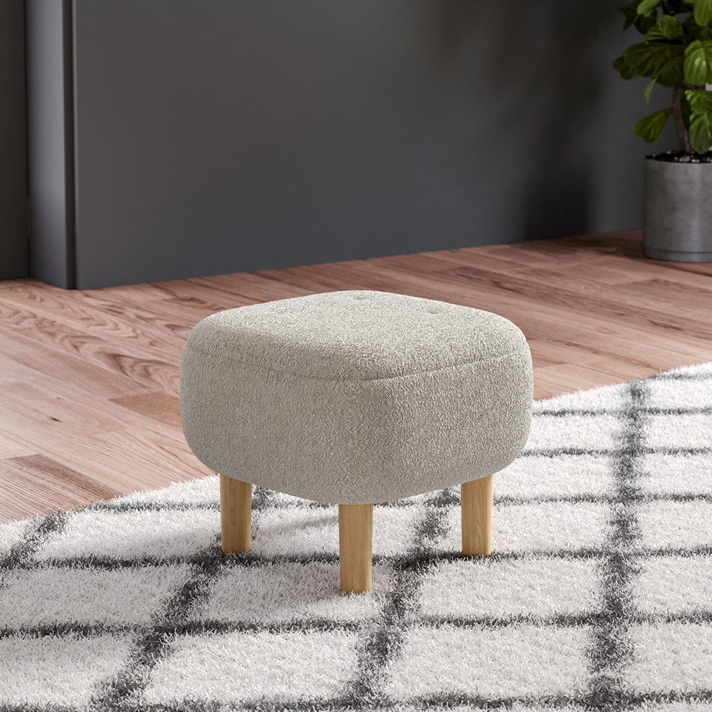 Footstool Pouffe Stool with Wooden Legs