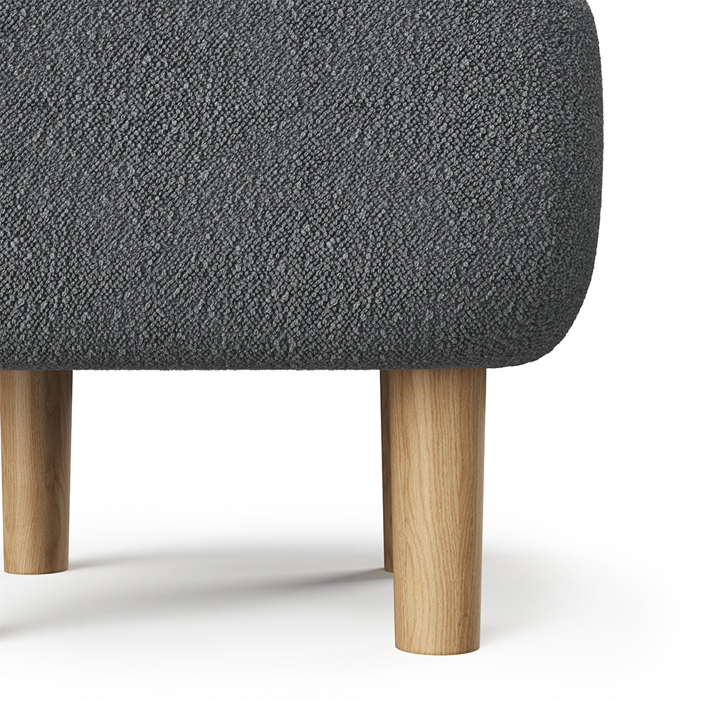 Footstool Pouffe Stool with Wooden Legs Grey