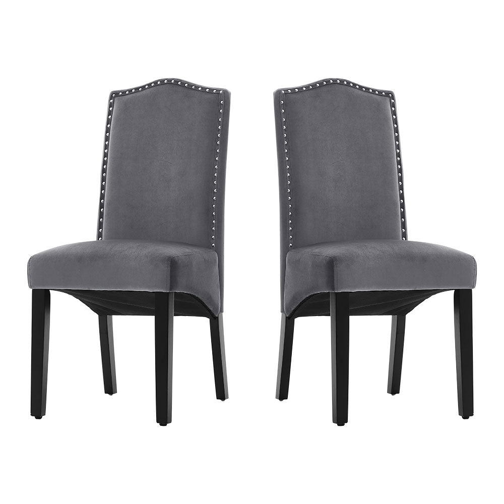 NEW Dark Grey Velvet High Back Dinning Chair 1PC