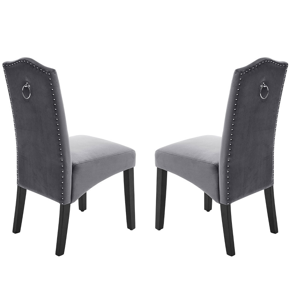 NEW Dark Grey Velvet High Back Dinning Chair 1PC