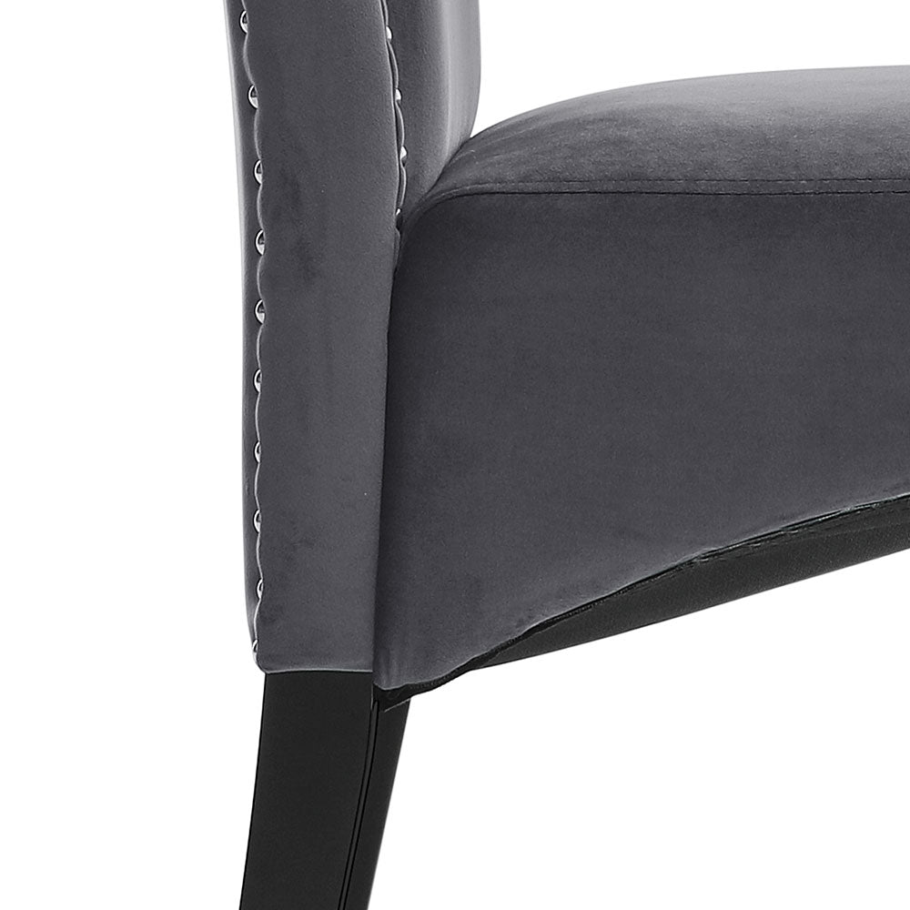 NEW Dark Grey Velvet High Back Dinning Chair 1PC