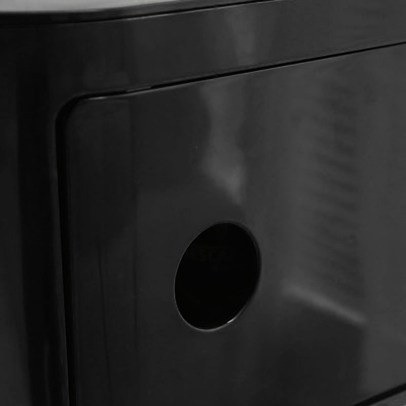 New Square 2 Tier Plastic Storage Drawer Unit with Wheels Black