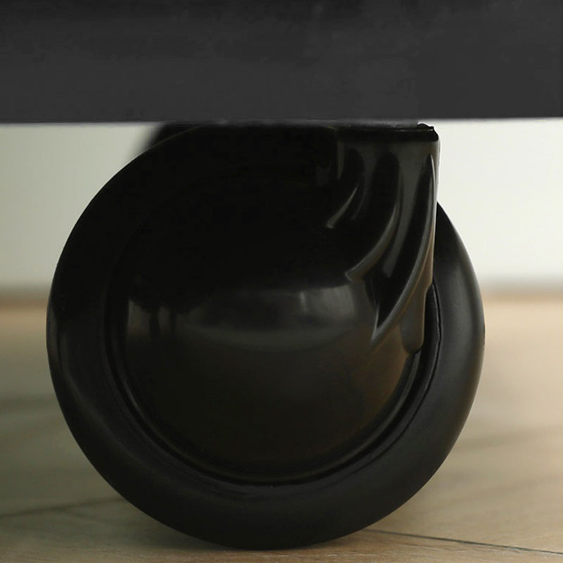 New Square 2 Tier Plastic Storage Drawer Unit with Wheels Black