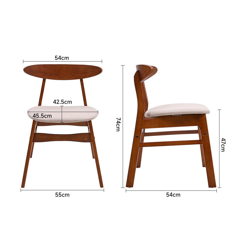 Wooden Frame Linen Chair for Dining Room 1PC