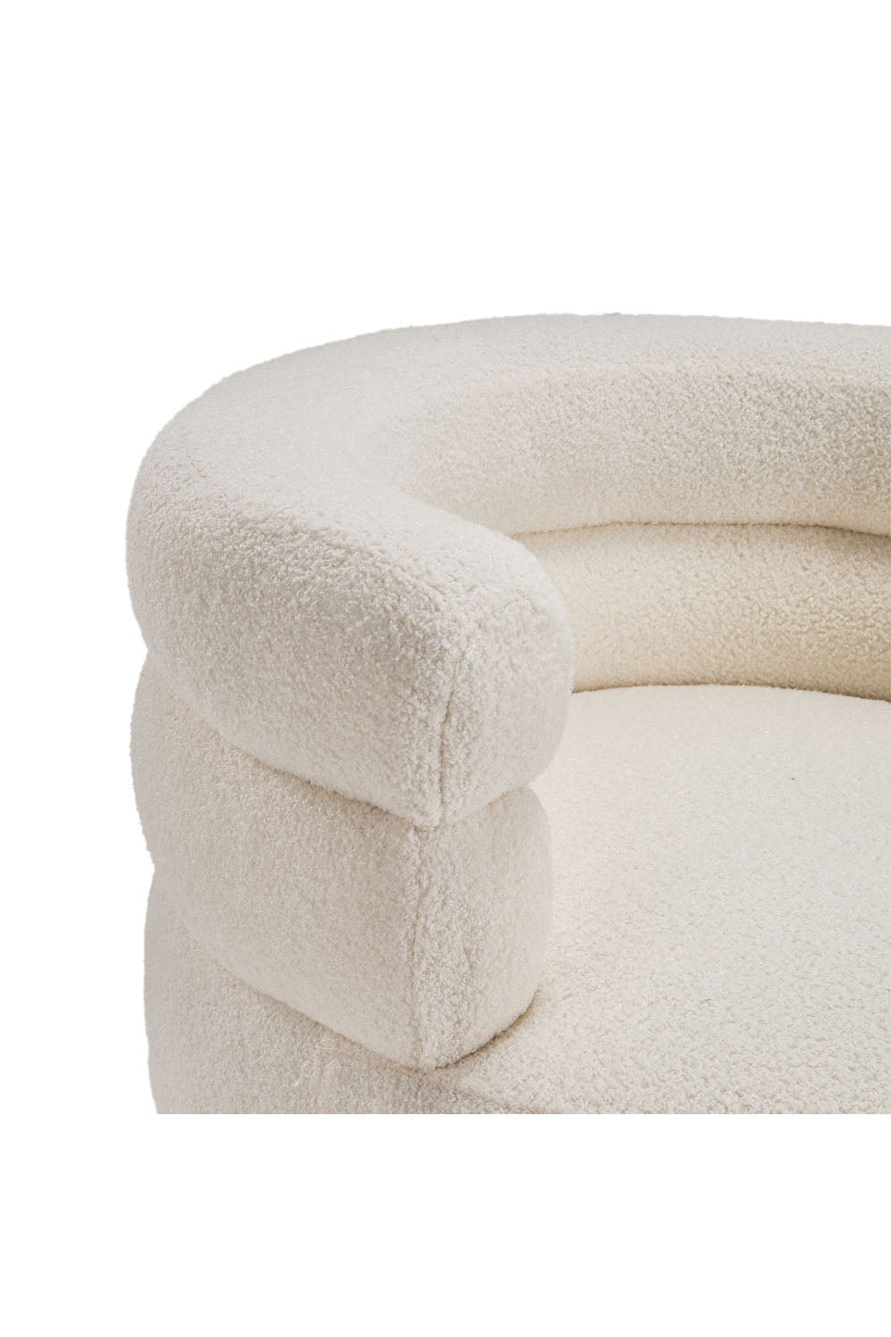 New Cream Boucle Teddy Fur Single Sofa Accent Chair