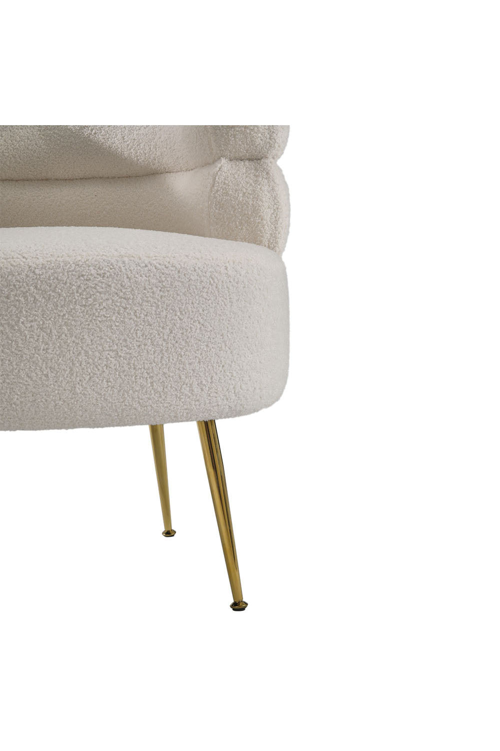 New Cream Boucle Teddy Fur Single Sofa Accent Chair