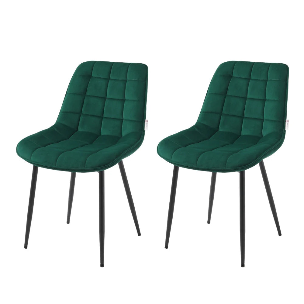 NEW Green Velvet Upholstered Dining Chair with Metal Legs 1PC