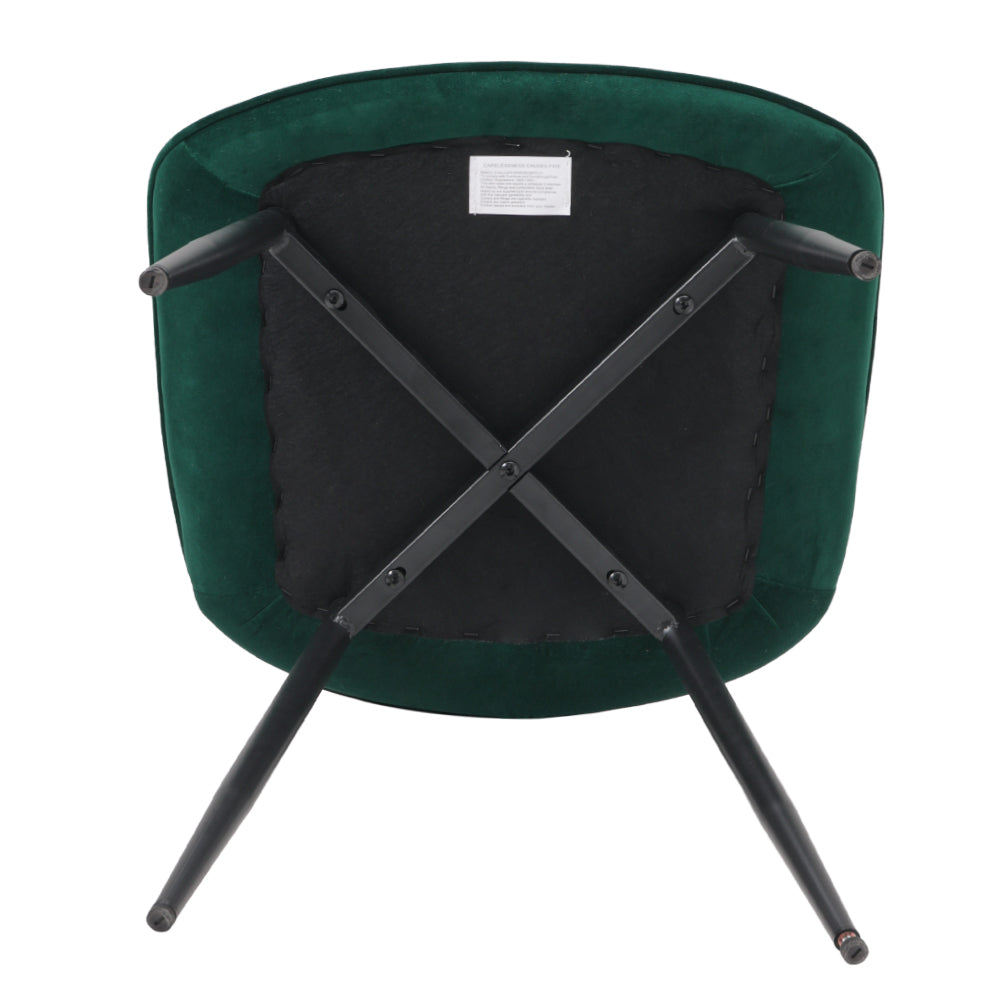 NEW Green Velvet Upholstered Dining Chair with Metal Legs 1PC