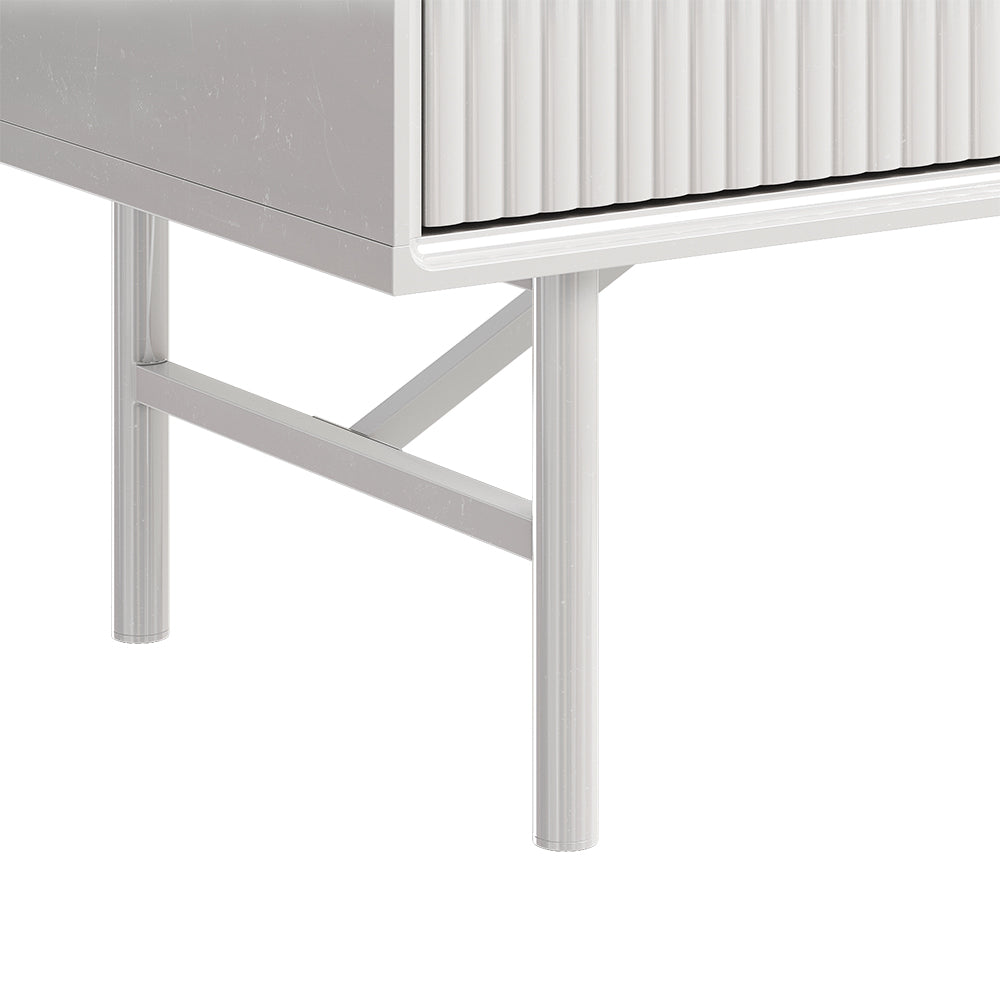 New White Wavy Grain Striped Chest of Drawers Storage Cabinet