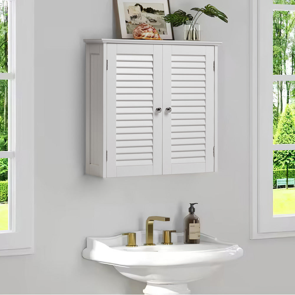 White Shutter Wall Cabinet