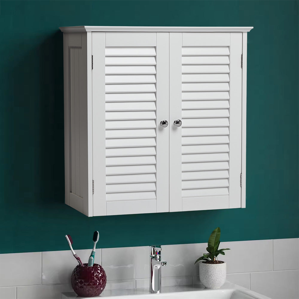 White Shutter Wall Cabinet