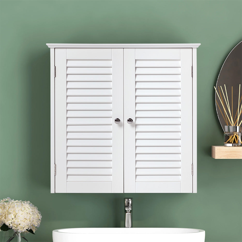 White Shutter Wall Cabinet