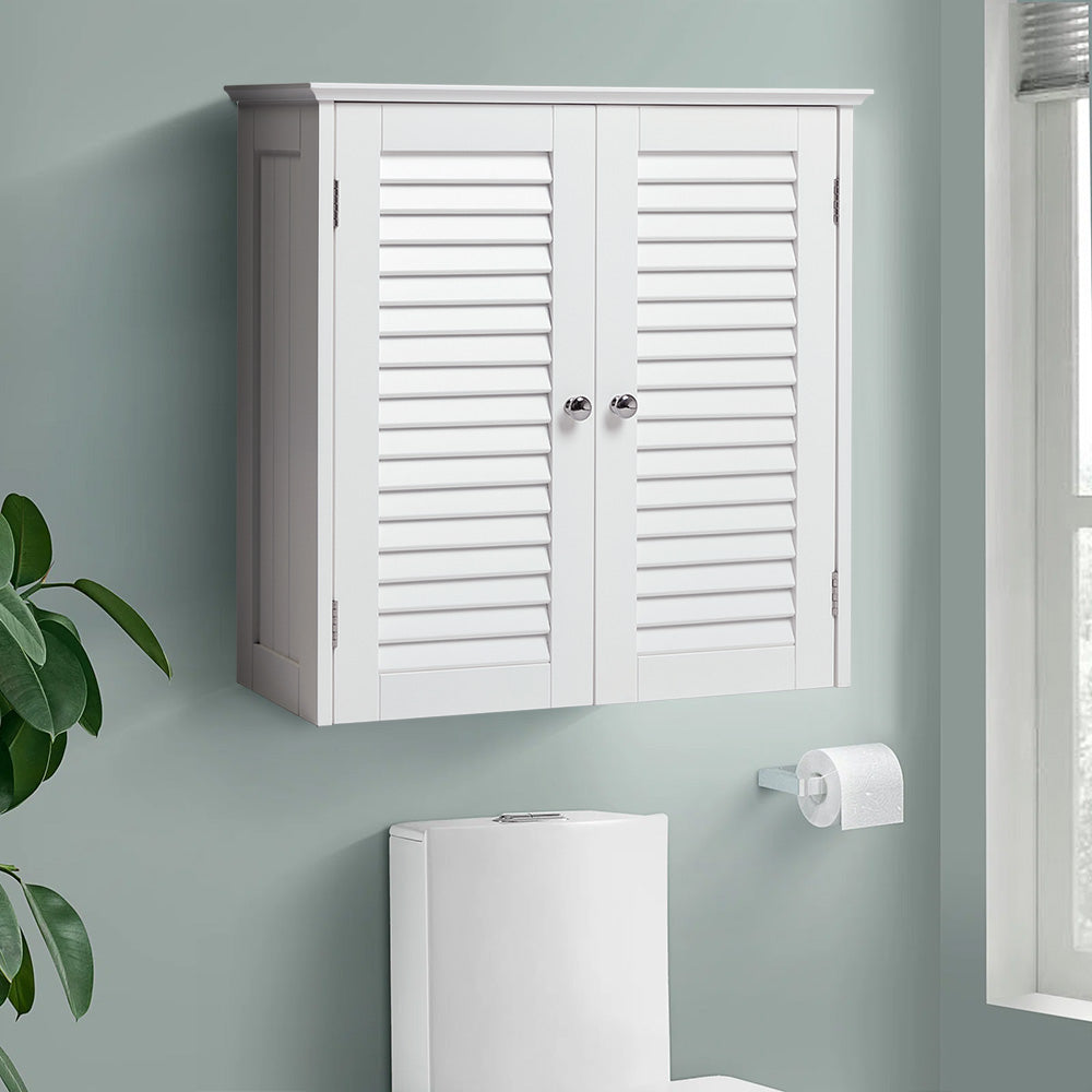 White Shutter Wall Cabinet