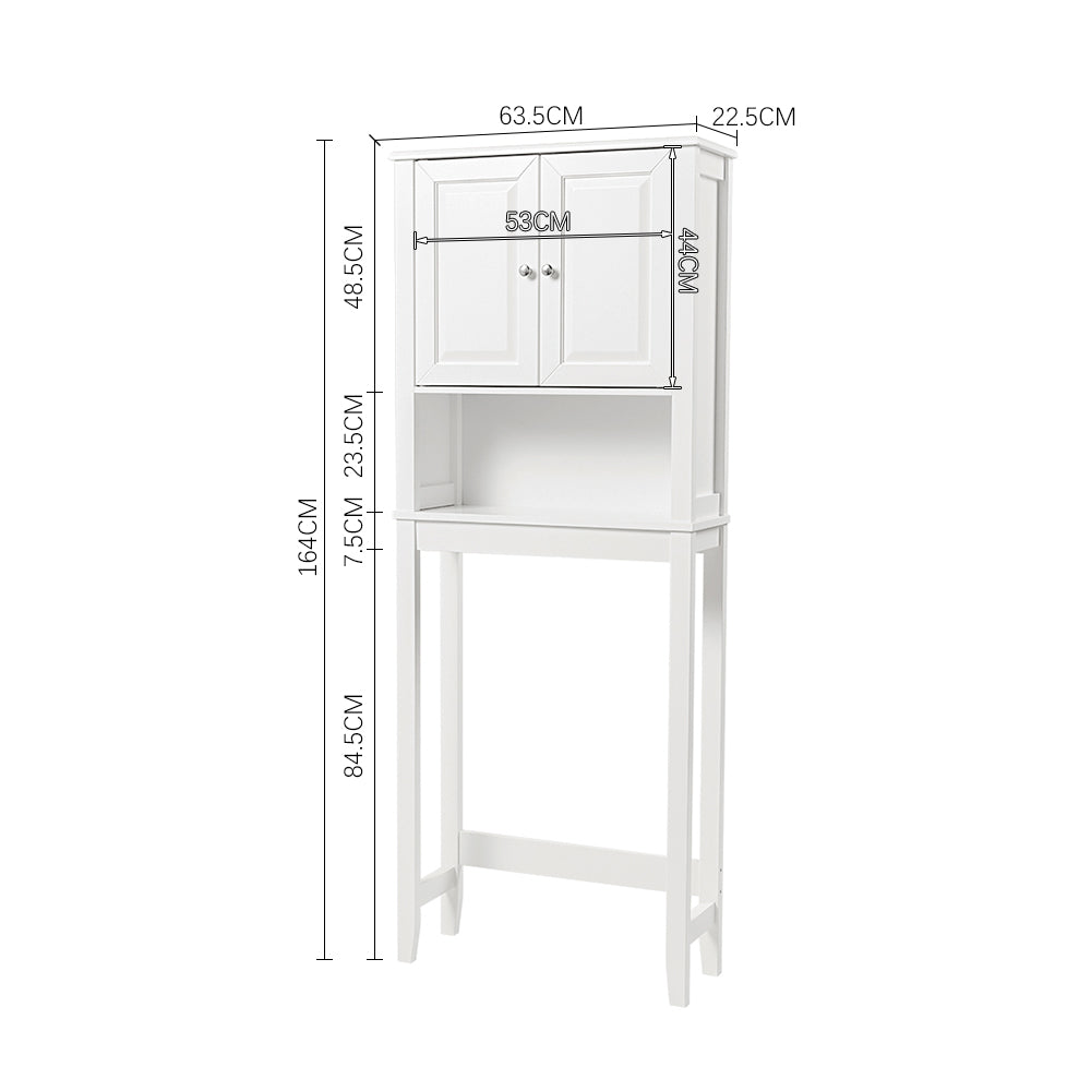 Raised Doors Over the Toilet Storage Cabinet with Shelf