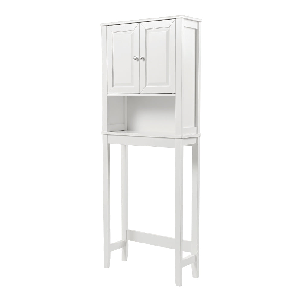 Raised Doors Over the Toilet Storage Cabinet with Shelf