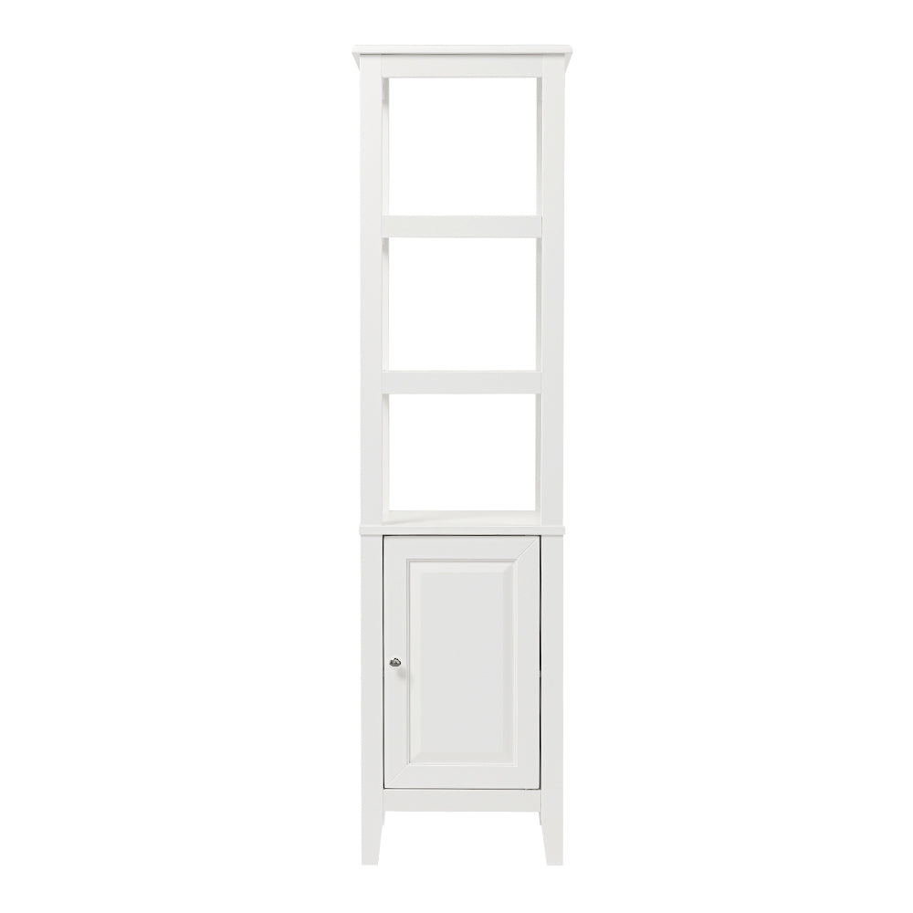 Raised Door Tall Cabinet with 2 Display Shelves