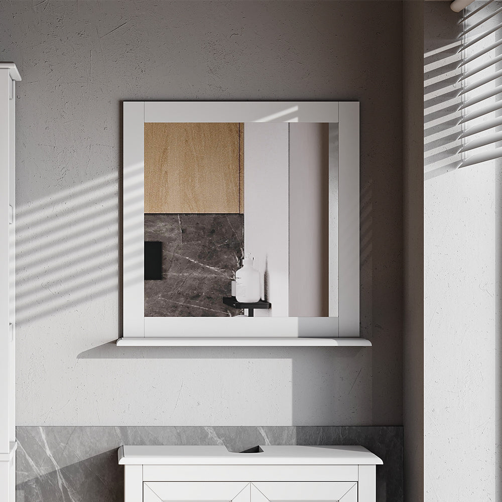 Raised Doors Bathroom Mirror with Shelf