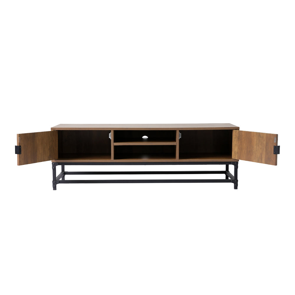 Metal Frame Wooden TV Stand Sideboard Storage